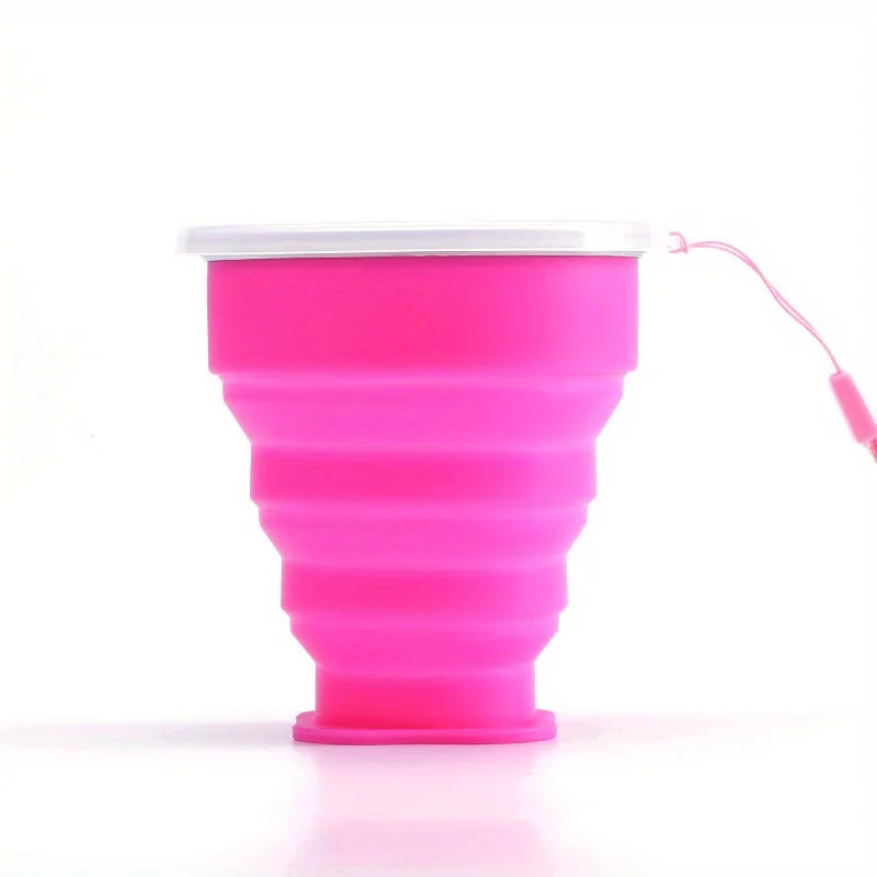 Silicone Collapsible Travel Water Cup | Portable Camping Mug with Lid