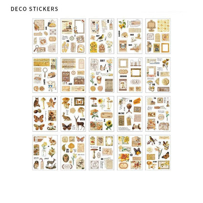 Retro Nature Decorative Stickers for Scrapbook