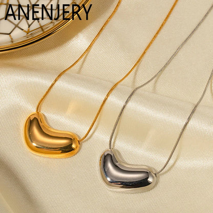 316L Stainless Steel Heart Necklace with Delicate Chain | Hypoallergenic Jewelry Gift for Women