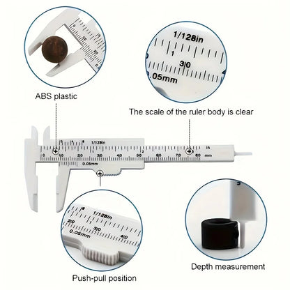 3-Pack Plastic Vernier Calipers Set | Dual Scale Measuring Tool for Precision Work