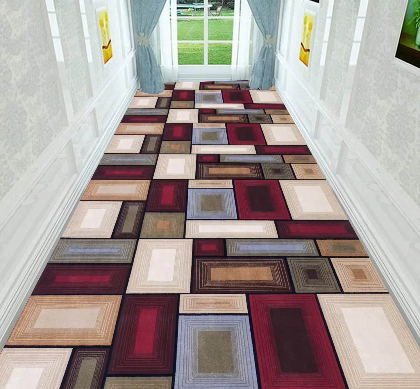 VIKAMA Tapis de cuisine à carreaux de haute qualité, long tapis de sol fin, tapis de porte, tapis de salon pour chambre à coucher, décoration intérieure