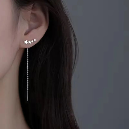 VENTFILLE Gold Star Stud Earrings | Asymmetrical 925 Silver Fashion Jewelry for Women