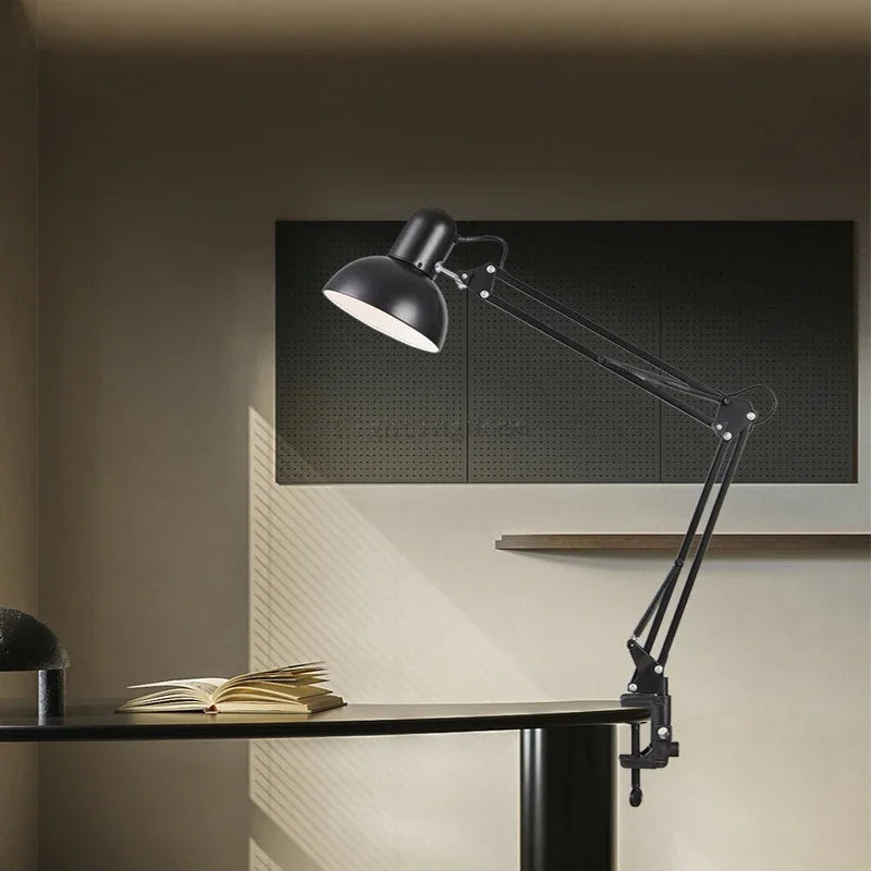 LED Clip Desk Lamp | Eye-Care Folding Long Arm Study & Work Light