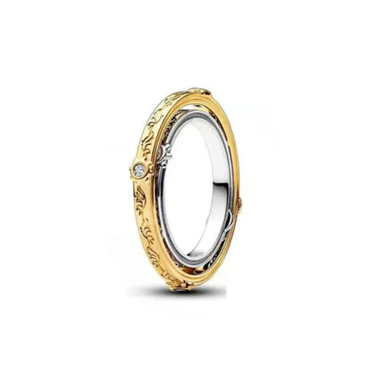 Gold Sun Heart Bow Ring | 925 Sterling Silver Zircon Ring for Women