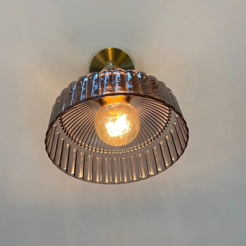Green Glass Wall Sconce – Art Deco Light for Living Room, Hallway & Bedroom