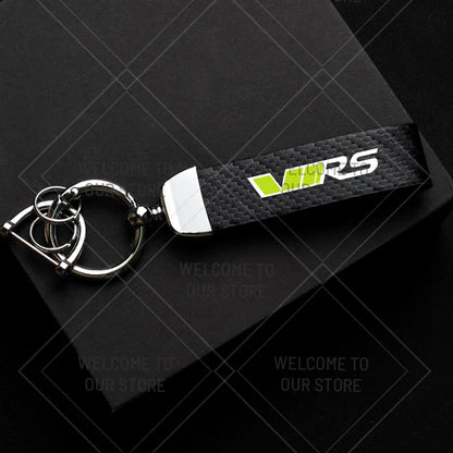 Skoda VRS Carbon Fiber Keychain | Car Emblem Key Ring for Citigo Kodiaq Yeti Rapid Fabia