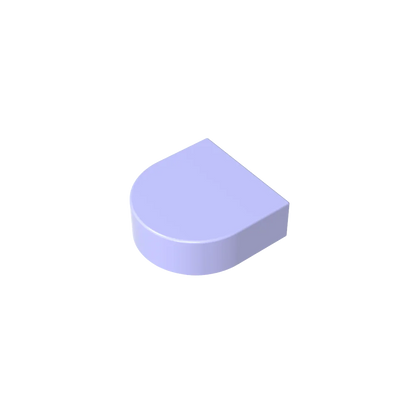 Gobricks Tile Round 1 x 1 Half Circle Extended | Compatible Brick Building Block