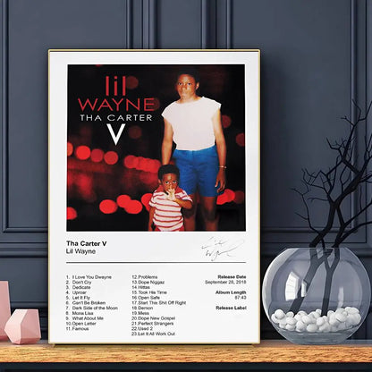 Rapper Lil Wayne Poster Sticky Wall Art Printing Waterproof Home Living Bed Room Bar Aesthetic Decor