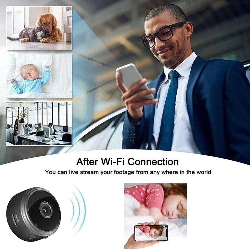 WiFi Mini Smart Camera – Wireless Indoor Video Device with Motion Detection