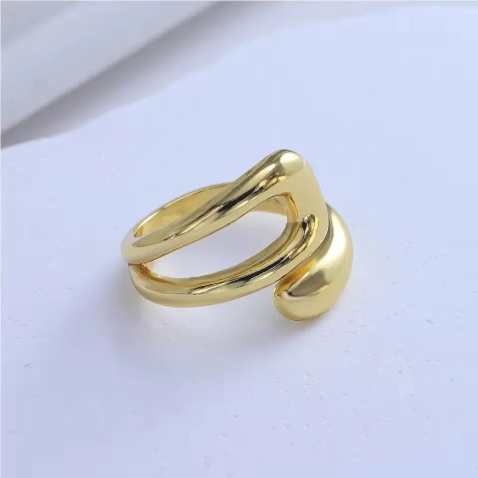 VENTFILLE 925 Sterling Silver Irregular Ring | Geometric Minimalist Jewelry for Women