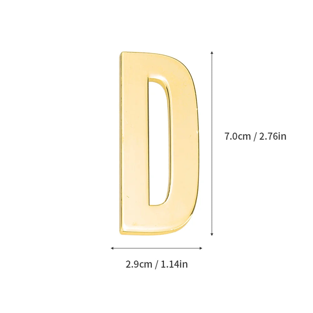 1 pièce en métal auto-adhésive Numéro de maison, lettres de l'alphabet anglais pour plaque de porte d'appartement, autocollants de numéro de boîte aux lettres de table 7*3cm