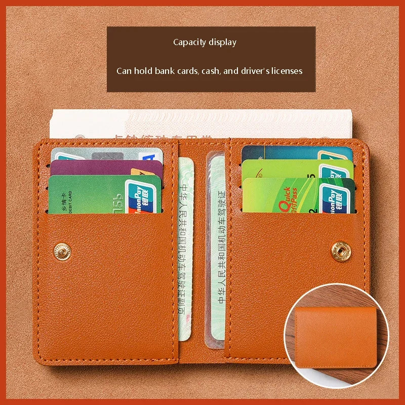 Mini Foldable Card Wallet | Unisex Soft Leather Driver's License Holder