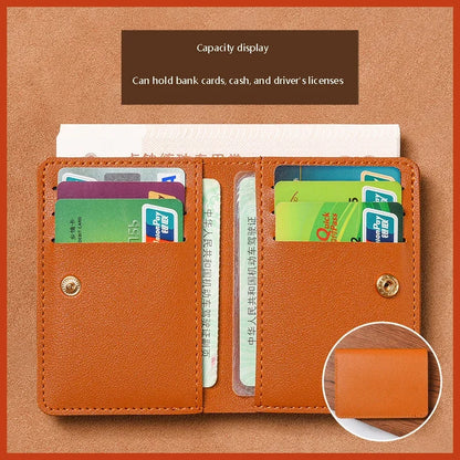 Mini Foldable Card Wallet | Unisex Soft Leather Driver's License Holder