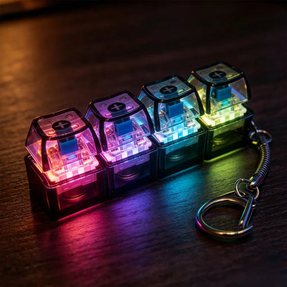 LED Light-Up Fidget Keychain | Clickable Stress Relief Desk Toy