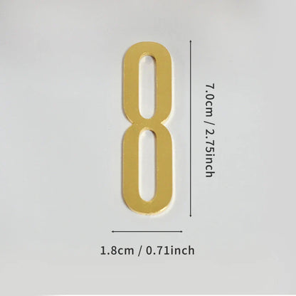 Golden Door Number with Backing Adhesive 7cm Metal House Number Apartment Door Number for Outdoor Hotel Home Mailbox Label