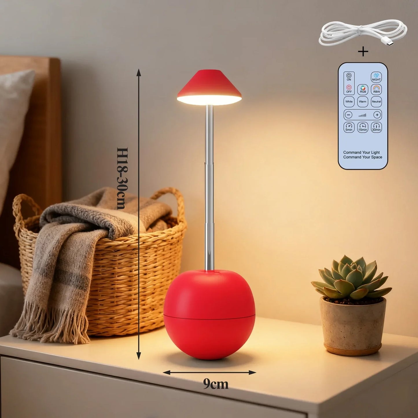 LED Touch Desk Lamp with Remote Control Adjustable Height Desk Light RGB Light Suitable for Living Room Bedroom Bedside Lamp