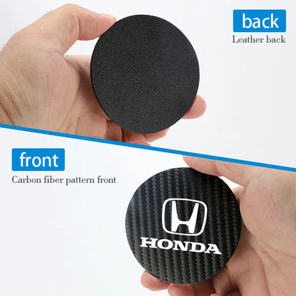 2Pcs Car Cup Groove Pad Leather Sound Insulation Mat | For Honda Civic Accord Fit Jazz Pilot CRV Odyssey Passport City HRV