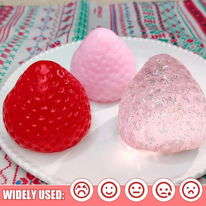 Strawberry Squishy Stress Toy – Soft TPR Squeeze Fidget