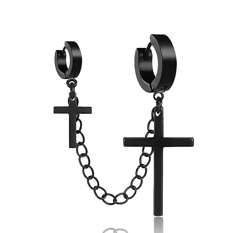 Punk Tassel Clip Earrings | Unisex Hip Hop Chain Hoop Ear Cuffs