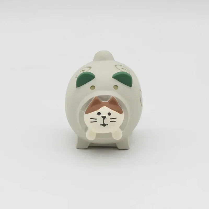 Artisanat de décoration en résine de chat, petite grenouille scène de pluie pour la décoration de bureau, ornements artisanaux, collection de jouets, cadeaux en gros Nouveauté 2024