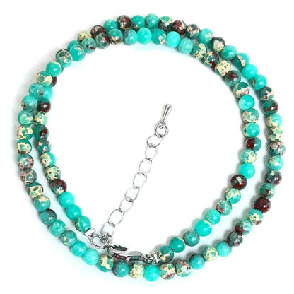 2025 Natural Stone Crystal Choker Necklace | 4mm Bohemian Adjustable Choker