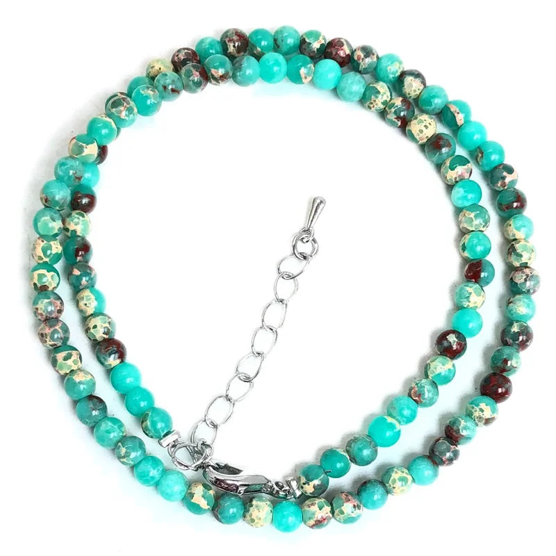 4mm Natural Stone Choker Necklace | Bohemian Crystal Collar Jewelry for Women