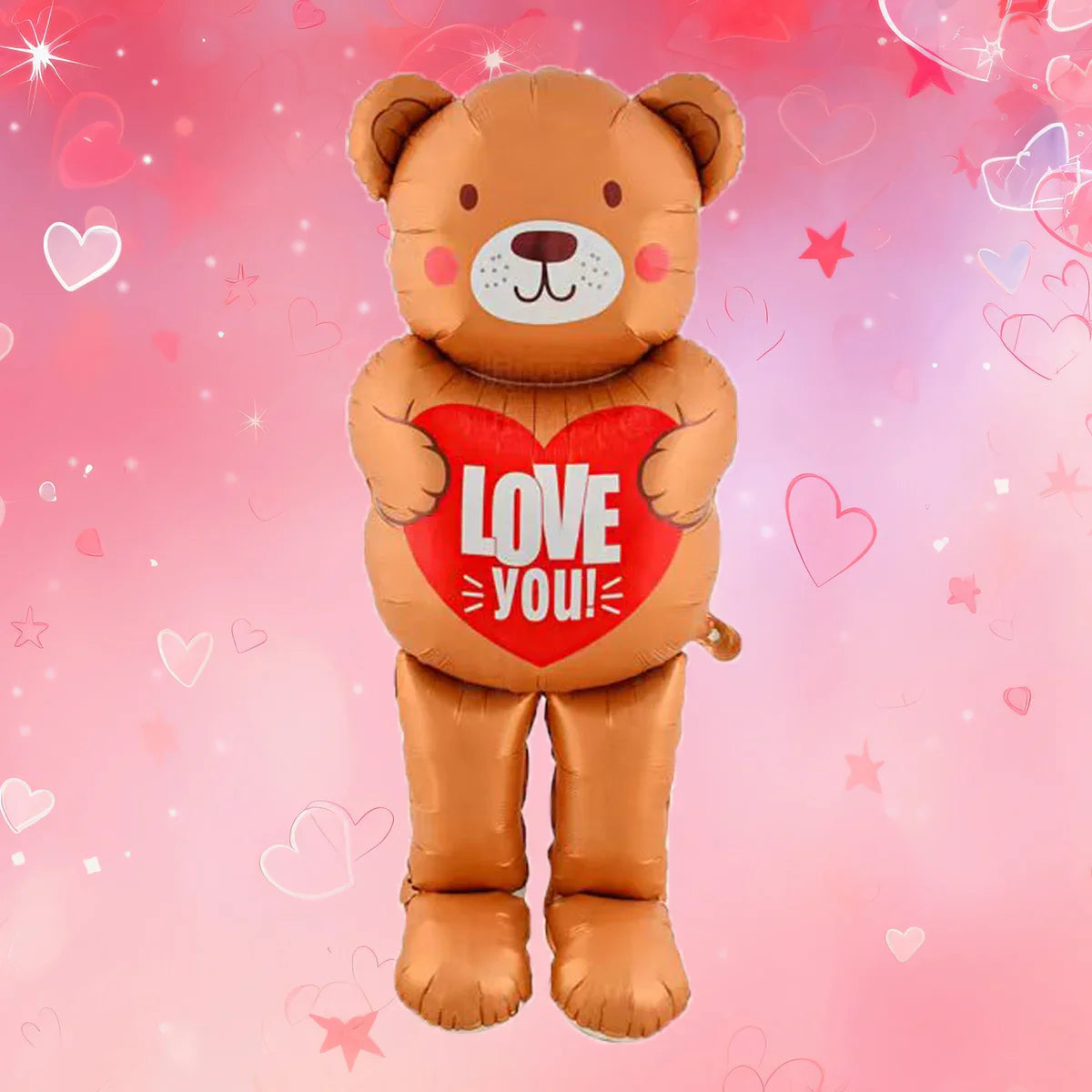 Love Heart Bear Balloon with Stand | Valentine's Day Decor