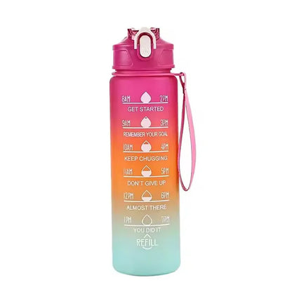 900ml Sports Water Bottle with Time-Tracking Straw | Leak Proof and Locking Flip Cover