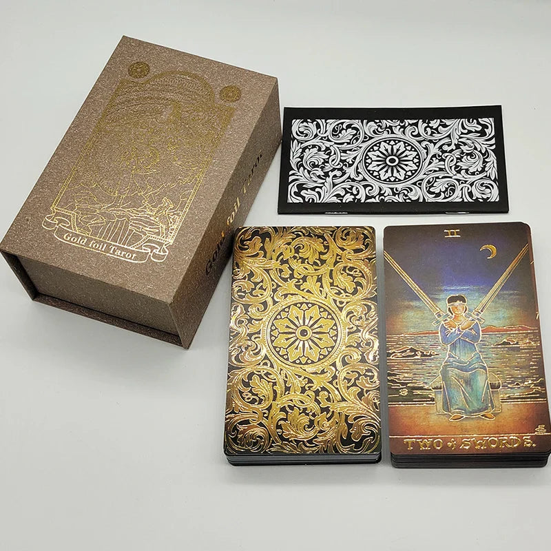 Fantastic 80 Pieces Silver foil Tarot Cards Waterproof PVC Quality With Flip Box As A Luxury Gift
