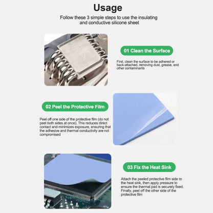 RELIFE RL-098 100PCS Pre-cut Thermal Pads for IC Chip | High Conductivity Silicone Sheets