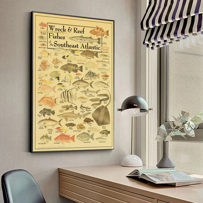 ACE Fishing Fish Sea Poster Mural Affiches et Posters Maison Salon Chambre Décoration Art Bar Café Tableau sans Cadre Affiche