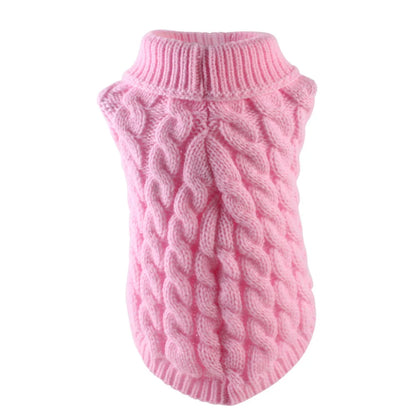 Classic Solid Knit Dog Sweater | Warm Winter Pullover for Small Breeds