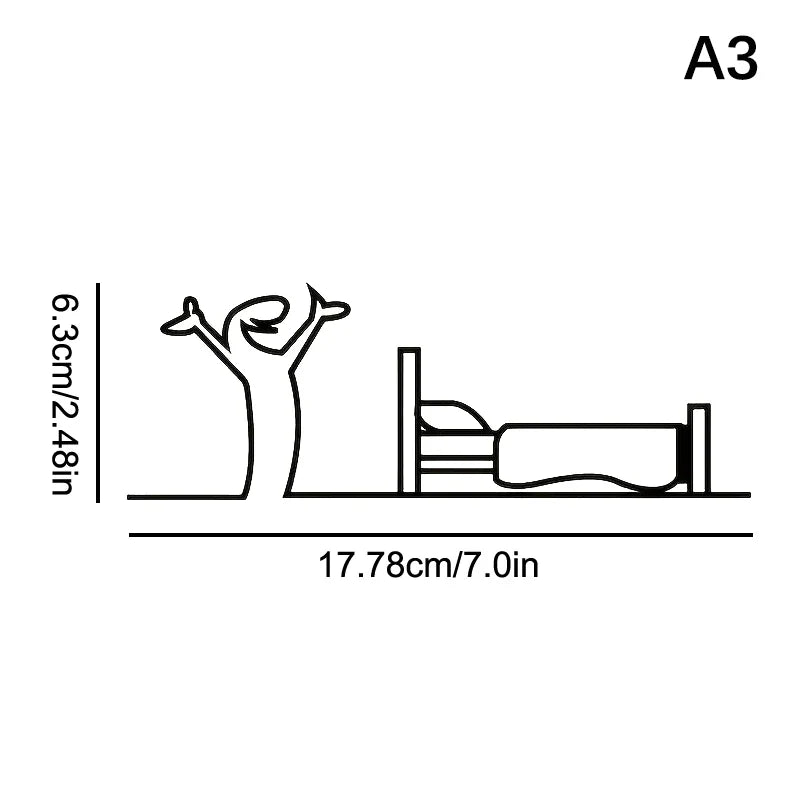 La Linea Minimalist Line Art Stickers | Modern Home Decor Door Decal