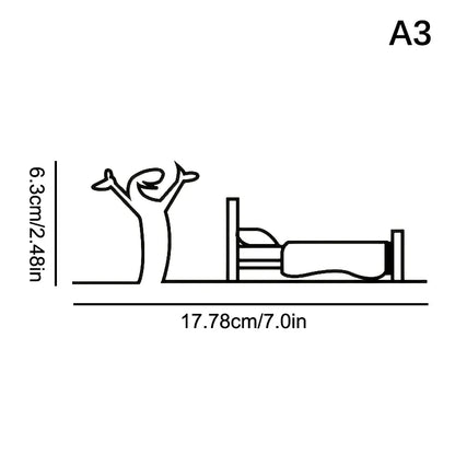 La Linea Minimalist Line Art Stickers | Modern Home Decor Door Decal