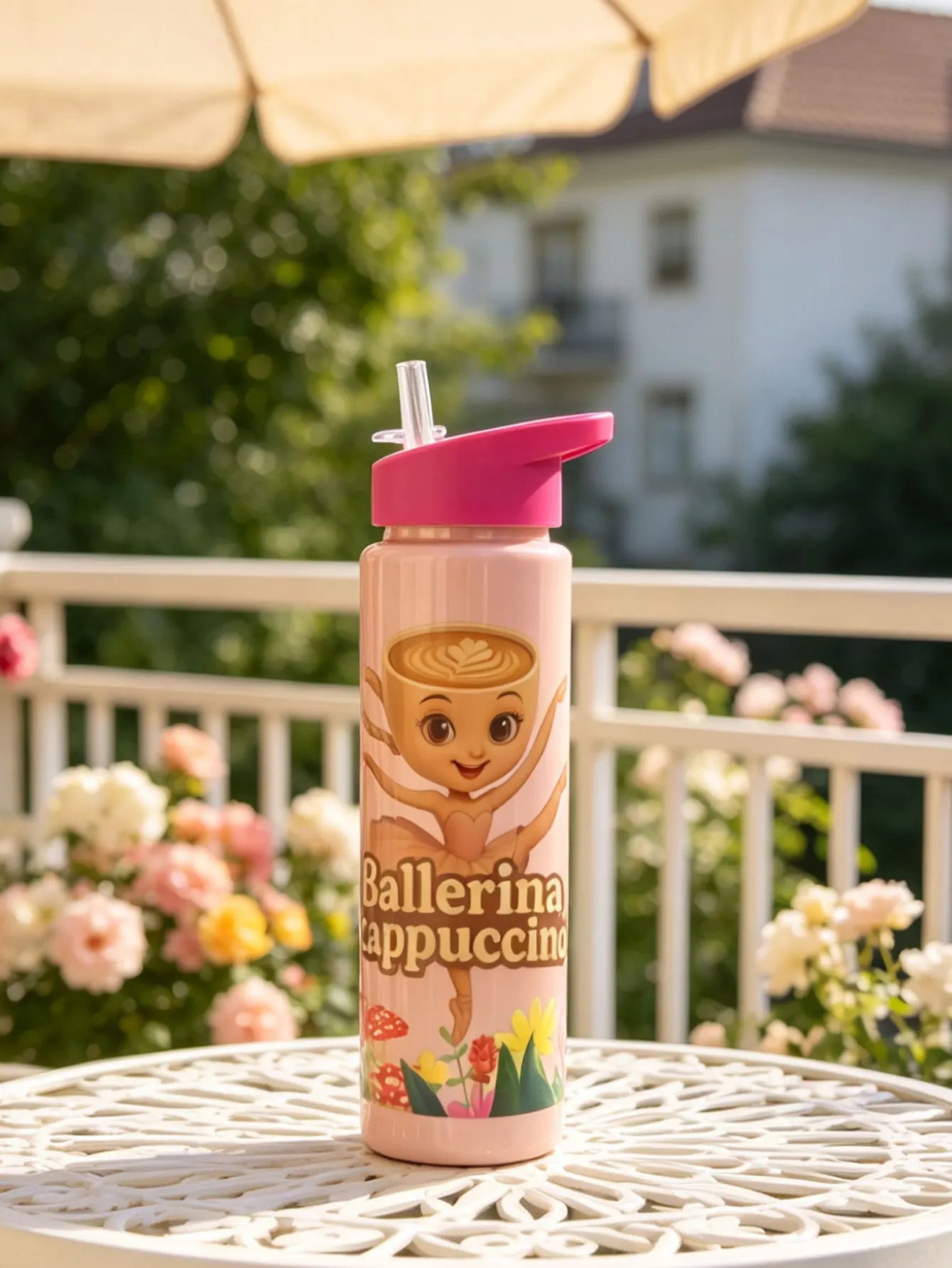 Cartoon Straw Cup 750ml | BPA Free Summer Water Bottle