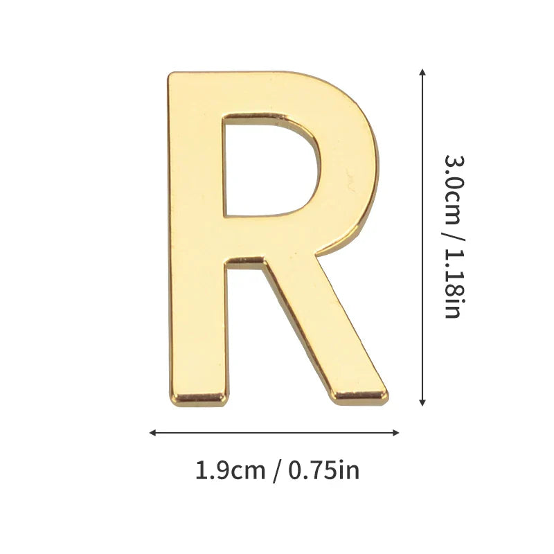 1 Pieza de metal autoadhesivo, número de casa, letras del alfabeto inglés para placa de puerta de apartamento, mesa, pegatinas de número de buzón de 3 x 2 cm