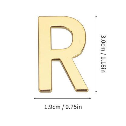 1 Pieza de metal autoadhesivo, número de casa, letras del alfabeto inglés para placa de puerta de apartamento, mesa, pegatinas de número de buzón de 3 x 2 cm