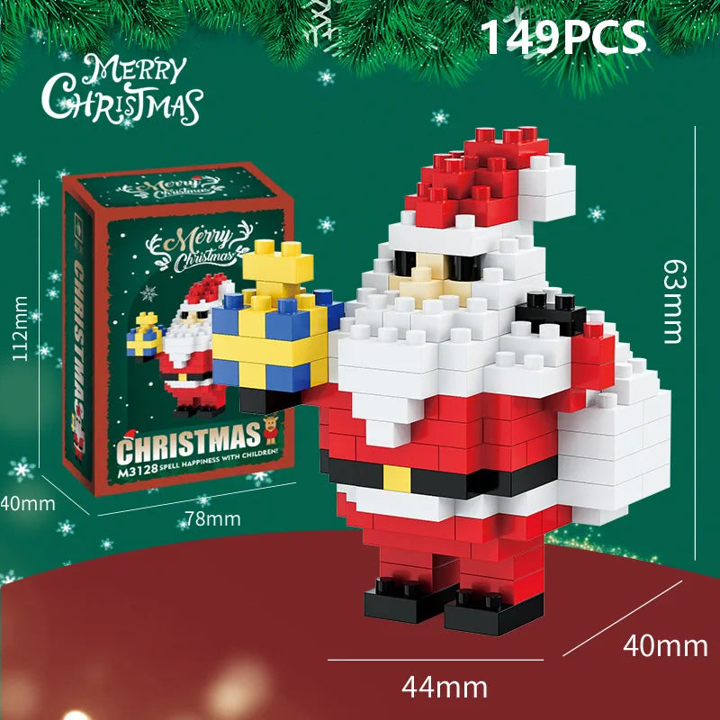 DIY Santa Reindeer Building Blocks | Christmas Domino Game Set