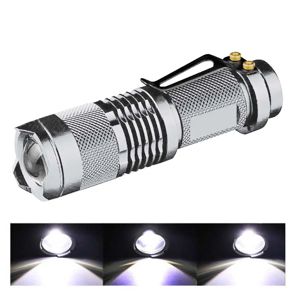 3 Modes Portable LED Flashlight | Zoomable Torch for Outdoor Use