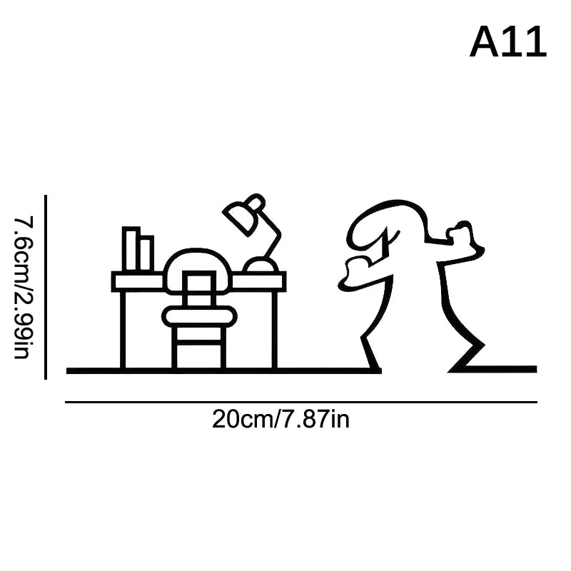 La Linea Minimalist Line Art Door Sticker | Home Decoration
