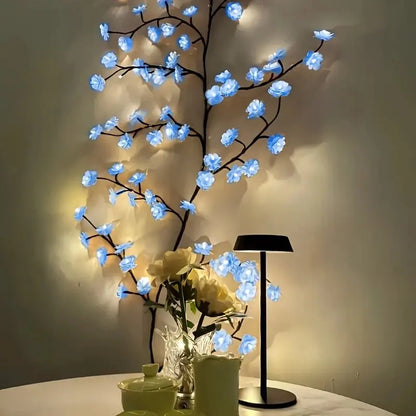1PC 96LEDs Cherry Blossom Branch Decoration Night Lights,8 Modes USB Powered Ideal Wall Atmosphere Light Strings