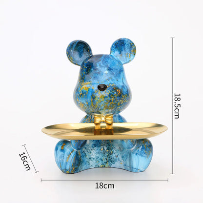 2025 Nouvelle Figurine Ours Graffiti Décoration Maison Statue Animal Étagère Rangement Clés Sculpture Moderne Décoration Table Statues Cadeau