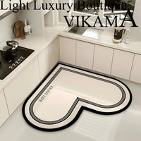 VIKAMA Fashion Simple Diatomite Home Decorative Carpet Kitchen Bathroom Entrance Entrance Washable Dirty Resistant Carpet