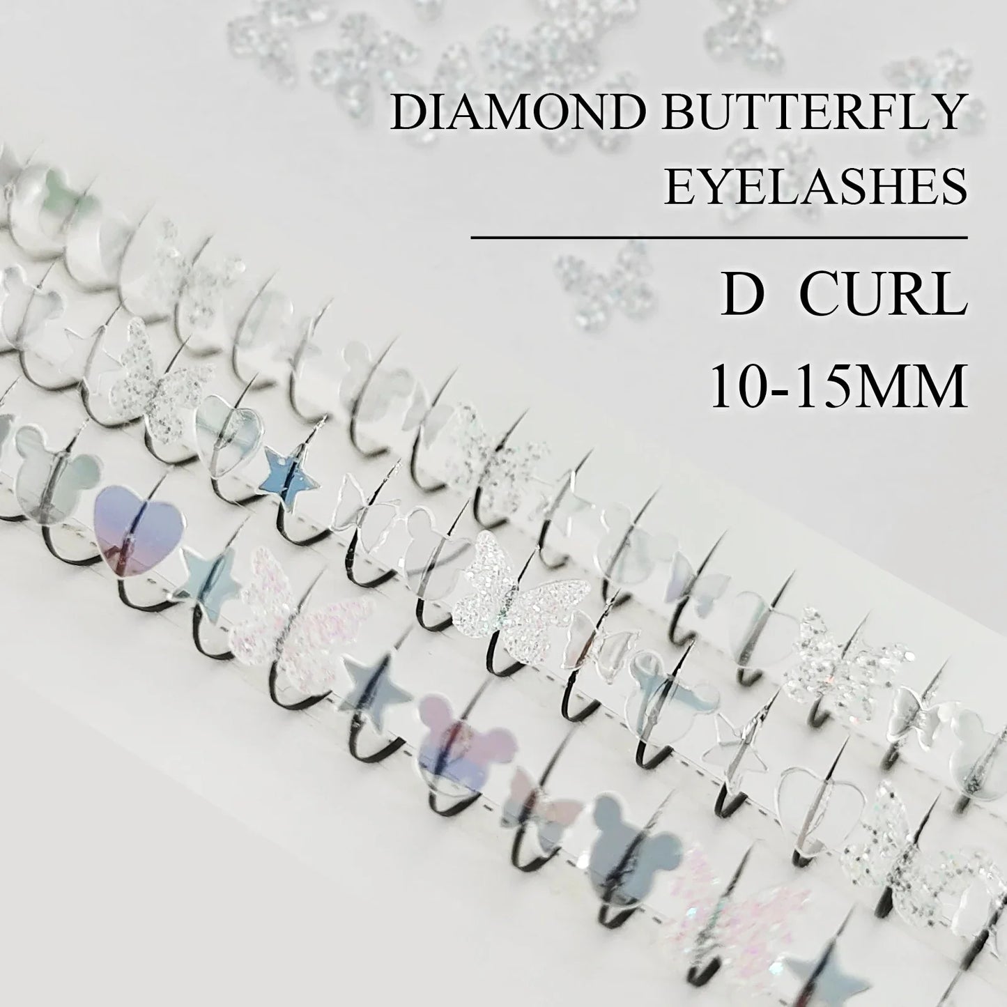 Summer Silvery Butterfly Fairy Eyelashes | Glitter Music Festival Lashes 10-15mm