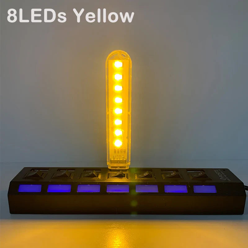 Mini USB LED Desk Lamp | 8 Color Night Light with Eye Protection
