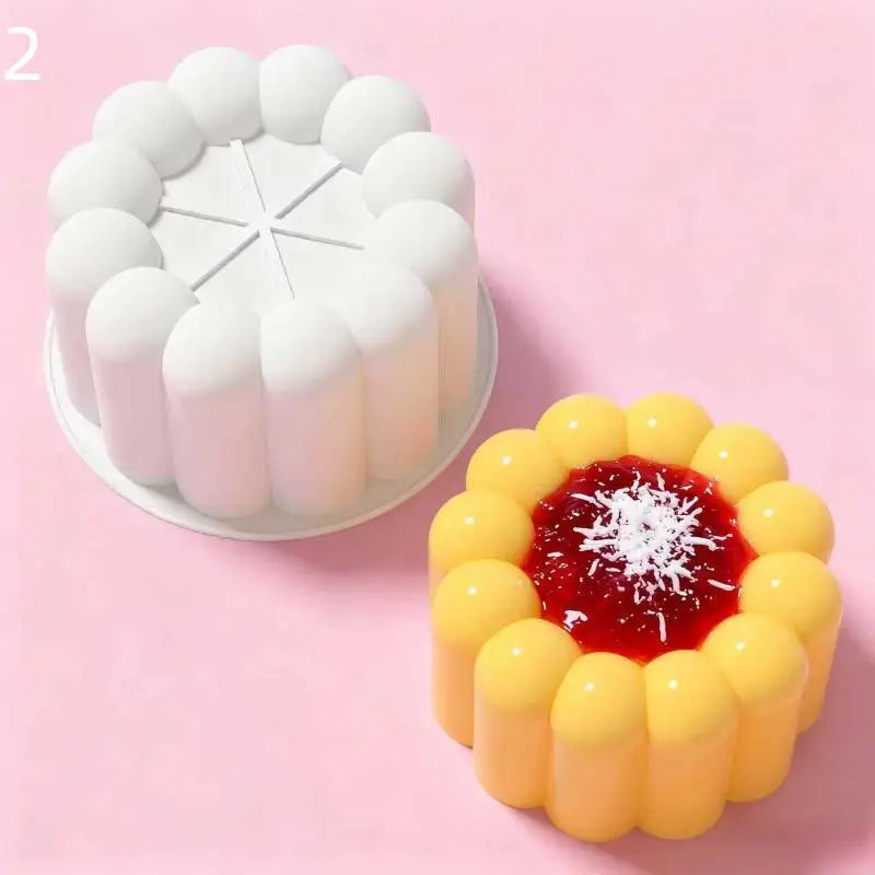 Silicone Mousse Cake Mold Set | Flexible Baking Molds for Heart Star Flower Shapes