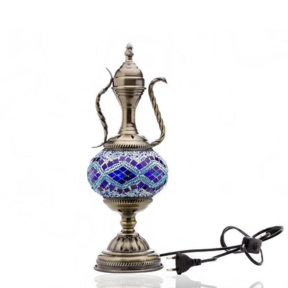 Turkish Mosaic Table Lamp Handcrafted Glass Vintage Mediterranean Romantic Bedside Light