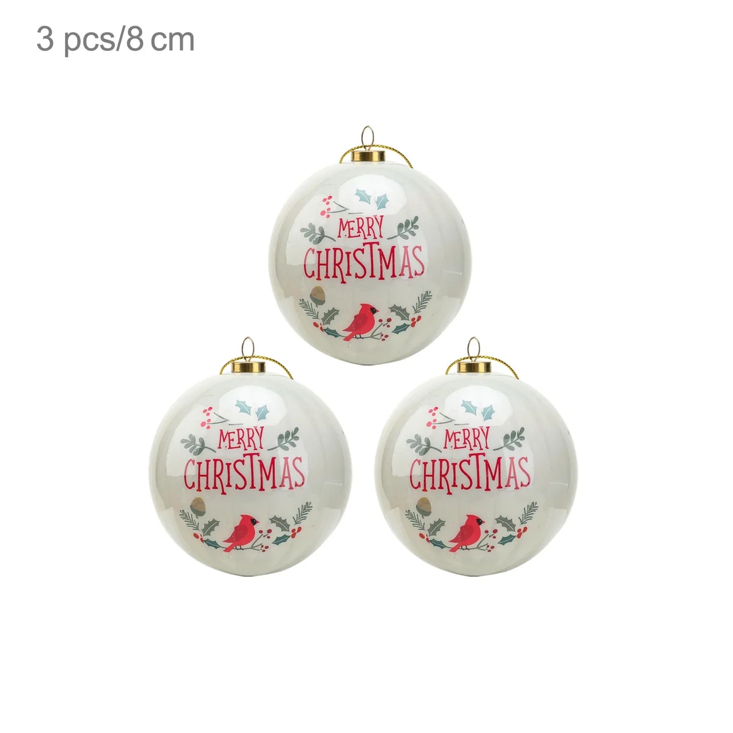 3 boules de Noël 8cm Cadeaux Originaux Décoration de Noël 2024 Décorations de Sapin de Noël Cadeau Pendentifs Boules