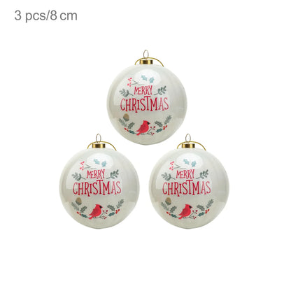 3 boules de Noël 8cm Cadeaux Originaux Décoration de Noël 2024 Décorations de Sapin de Noël Cadeau Pendentifs Boules