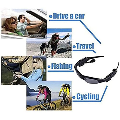 Wireless Bluetooth Sunglasses Stereo Audio Headset for Cycling Driving Sports